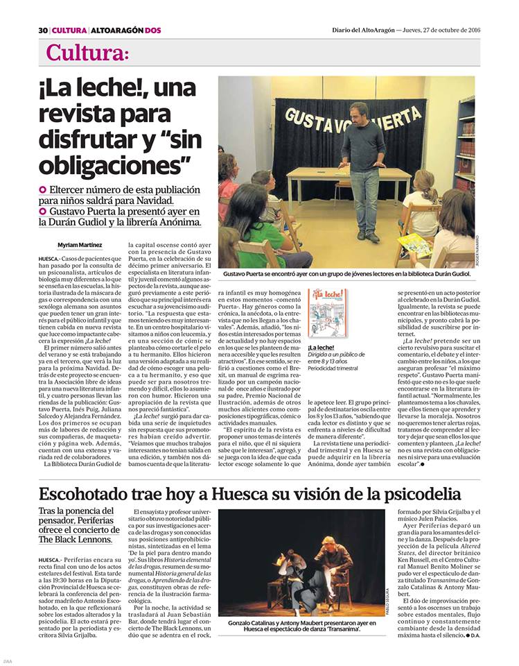 Entrevista en el Diario del Altoaragón